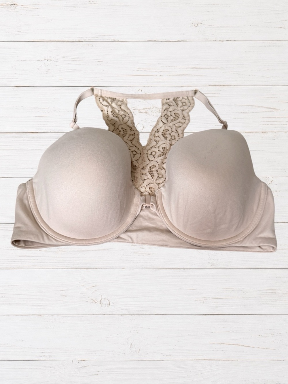 Victoria’s Secret Body by Victoria Racerback Perfect Coverage Bra 36D Nude Beige